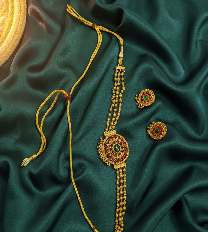 Golden ball single pendent chocker